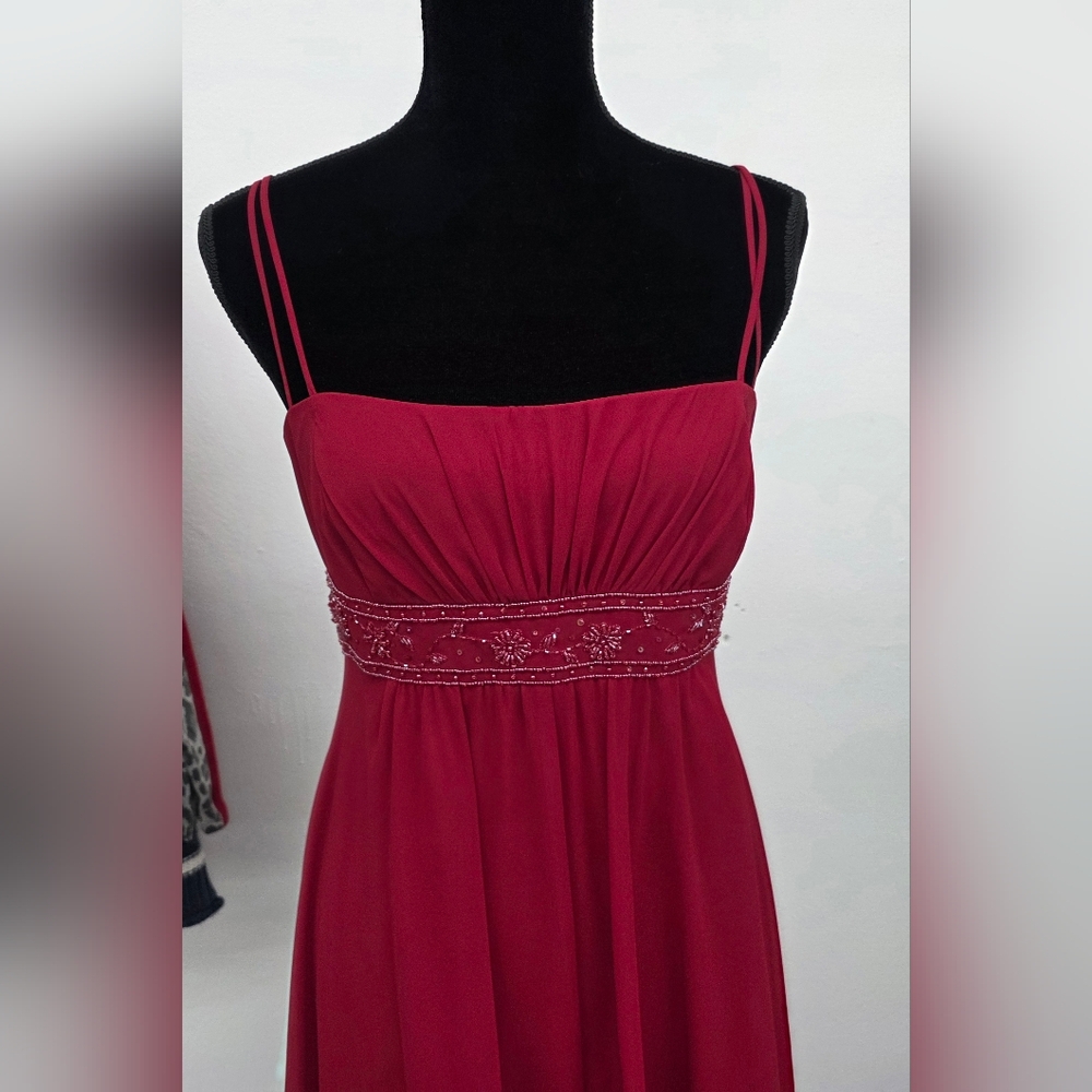 Elegant Red Beaded Dress